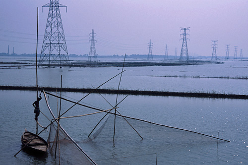 Fishing by the power lines