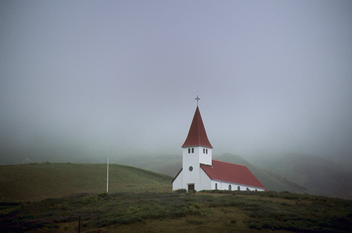 Church in the fog