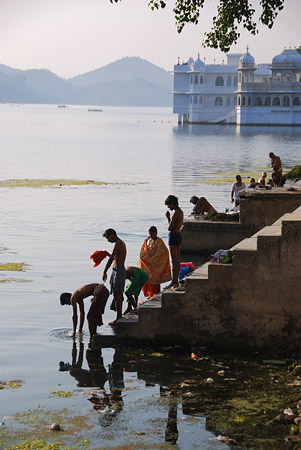 Bathing in Udaipur