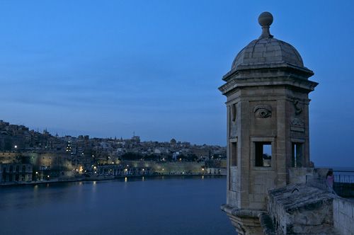 The Grand Harbour watch tower of Valletta