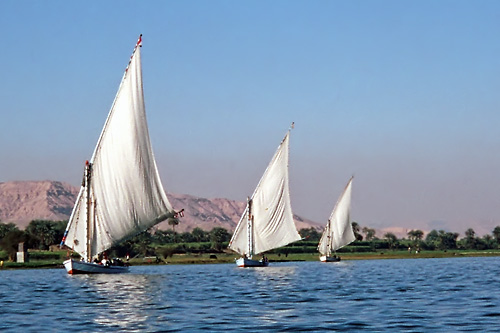 Felucca's breezing down the Nile