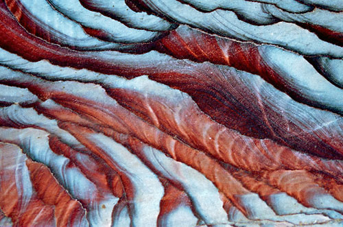 The colourful rose stone that Petra was carved from