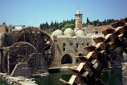 Syria, the ancient norias (water wheels) of Hama