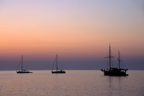 Boats off the coast of Capri
