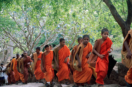Novices on their way to the monastery