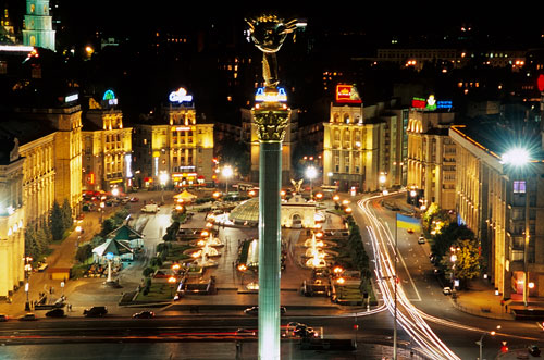 Independence Square at night
